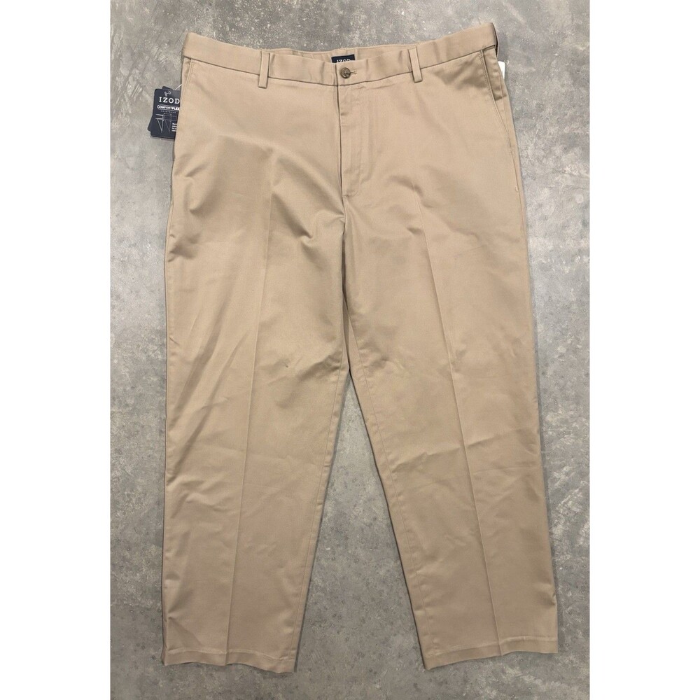NWT Izod Comfort Chino Pants Mens 42x32 Non Iron Straight Leg Comfort Flex